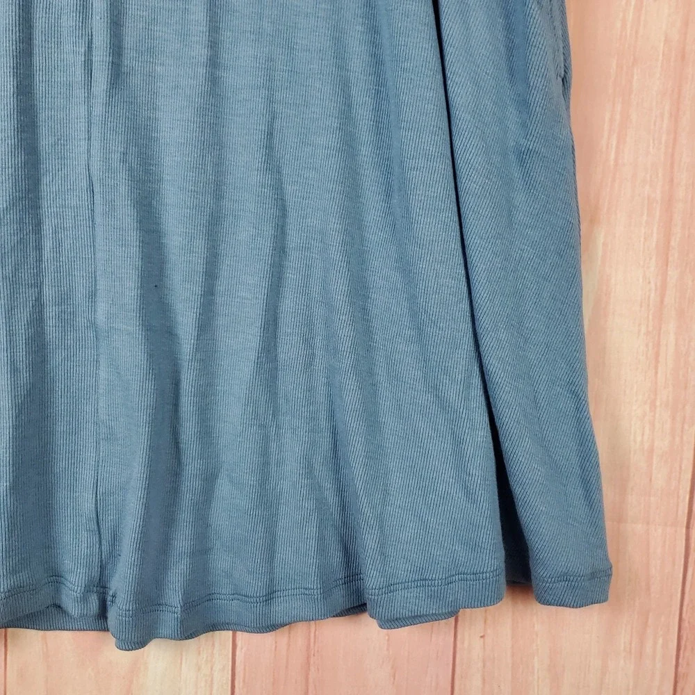 Toad & Co Daisy Rib A Line Dress Womens Large Blue Modal Round Neck Sleeveless - Picture 5 of 11